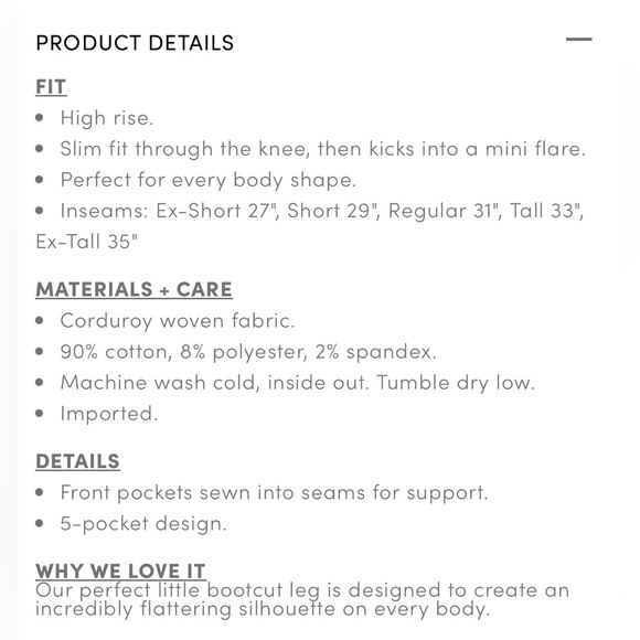 NWT Torrid Slim Bootcut Corduroy High-Rise Jean Size 24 - Picture 3 of 5